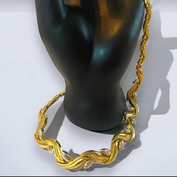 Trade Only LARGE 10mm 14K Two Tone Gold 17" Choker Collar Necklace 16.8 Grams! - Picture 9 of 12